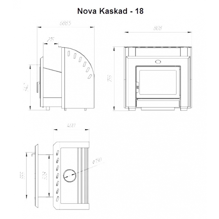Piec do sauny opalany drewnem - NOVA KASKAD 18