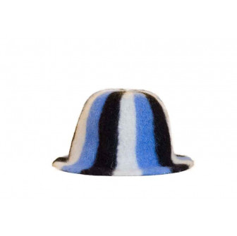 Czapka do sauny - Paski, biały, niebieski, czarny