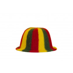 Czapka do sauny - Paski, żółty, zielony, czerwony  Czapka do sauny - Paski, żółty, zielony, czerwony