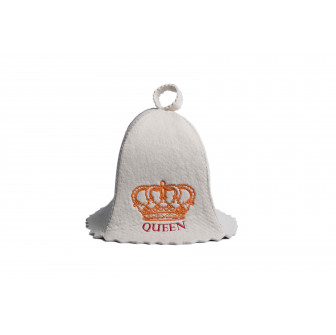 Czapka do sauny - QUEEN, biała