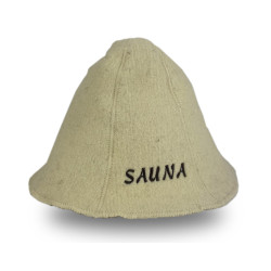 Czapka do sauny - SAUNA, biała, wełniana  Czapka do sauny - SAUNA, biała, wełniana