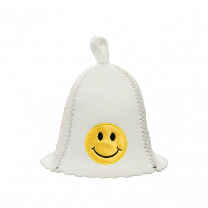 Czapka do sauny - uśmiech, biała