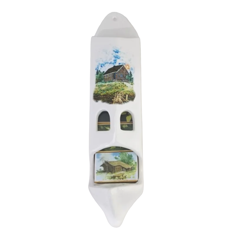 Ceramiczny stojak na zapałki z 5 pudełkami zapałek