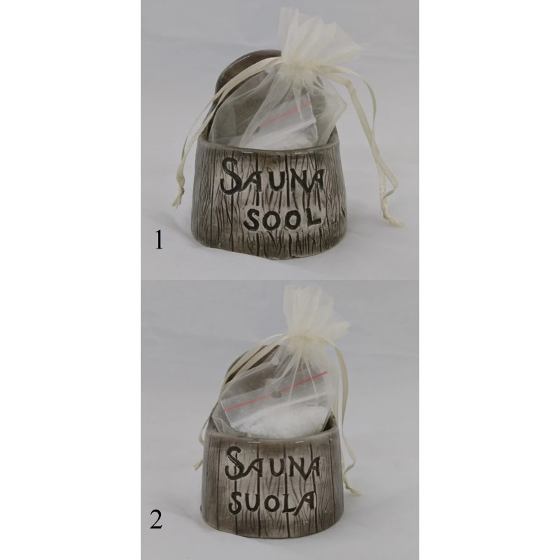 Pojemnik na sól do sauny ceramiczny - ciemny 120