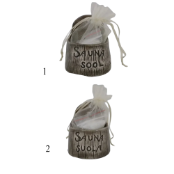 Pojemnik na sól do sauny ceramiczny - ciemny 120 ml 