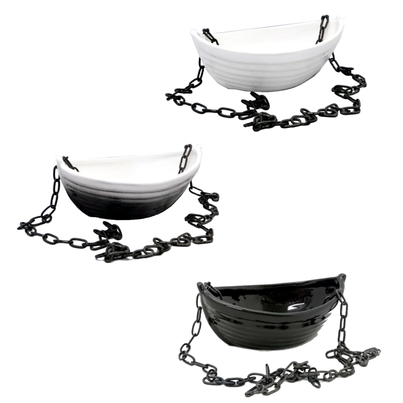 Pojemnik ceramiczny na zapachy - łódka z łańcuchem