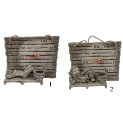 Ceramiczny termometr do sauny - mała beczka na zapachy  Ceramiczny termometr do sauny - mała beczka na zapachy