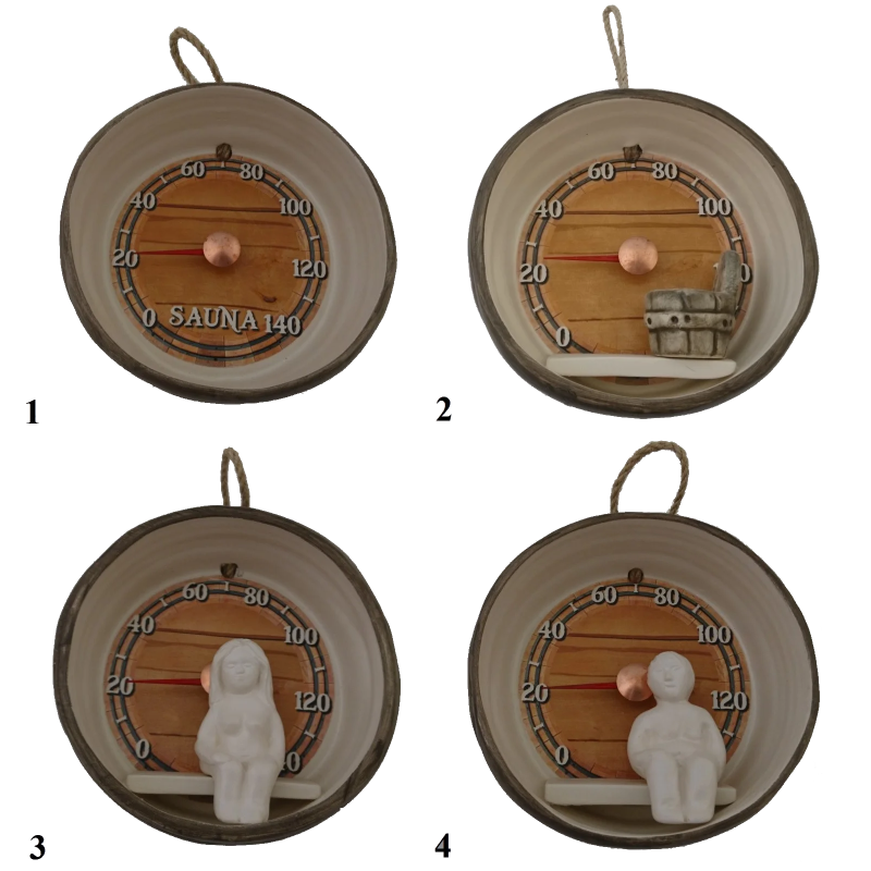 Ceramiczny termometr do sauny - beczka