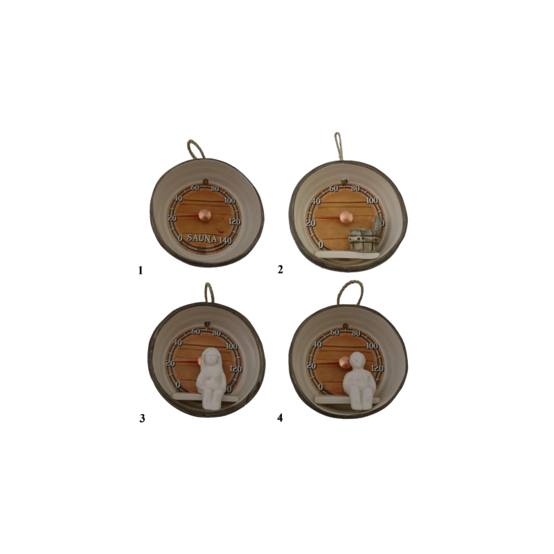 Ceramiczny termometr do sauny - beczka