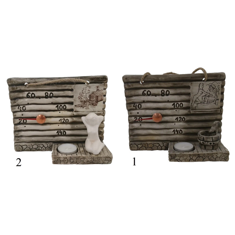 Ceramiczny termometr do sauny - ze świecą