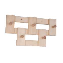 Wieszak z drewna lipowego z 5 haczykami 