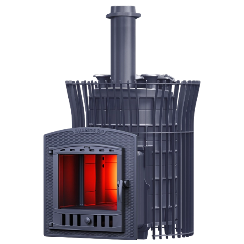 Piec do sauny opalany drewnem GEFEST - Avangard ZK Uragan 25 (P2) w kratce tulipanowej