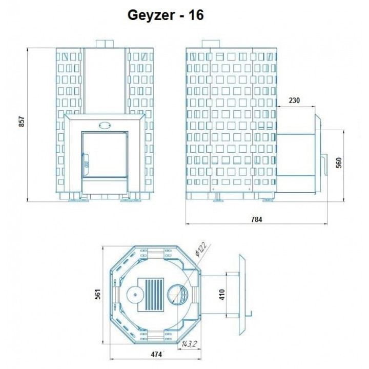 Piec do sauny opalany drewnem - NOVA GEYZER 16