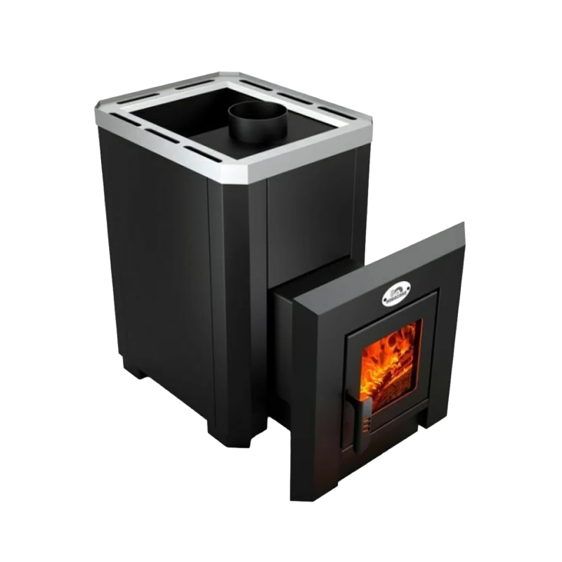 Piec do sauny opalany drewnem - NOVA KLASSIK 26 ze szklanymi drzwiami