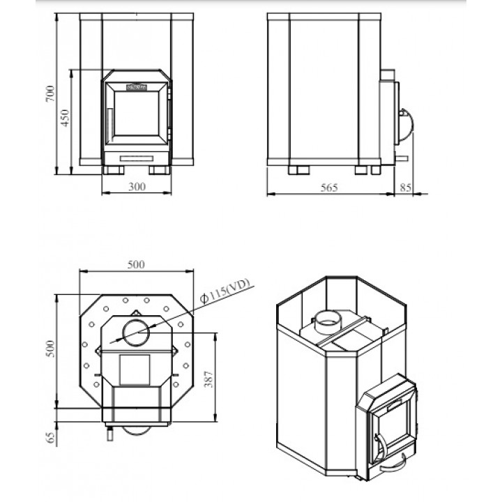 Piec do sauny opalany drewnem - STOVEMAN 16 HEAVY