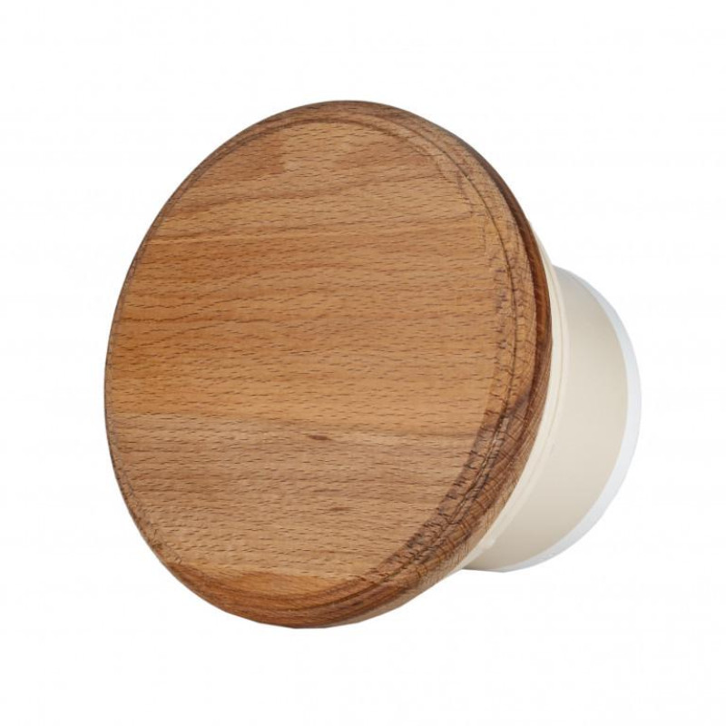 Wentylator do sauny MM-S z zaworem zwrotnym i okrągłym wykończeniem z drewna d/100mm