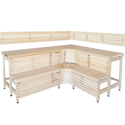 Ławki do sauny modułowe z wzorem „Sun Corner” 2114 × 2406 mm 