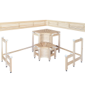 Ławki modułowe do sauny z wzorem „Sun Corner” 1823 × 2146 mm - 2