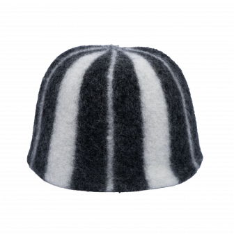 Czapka do sauny - Paski, biały, czarny