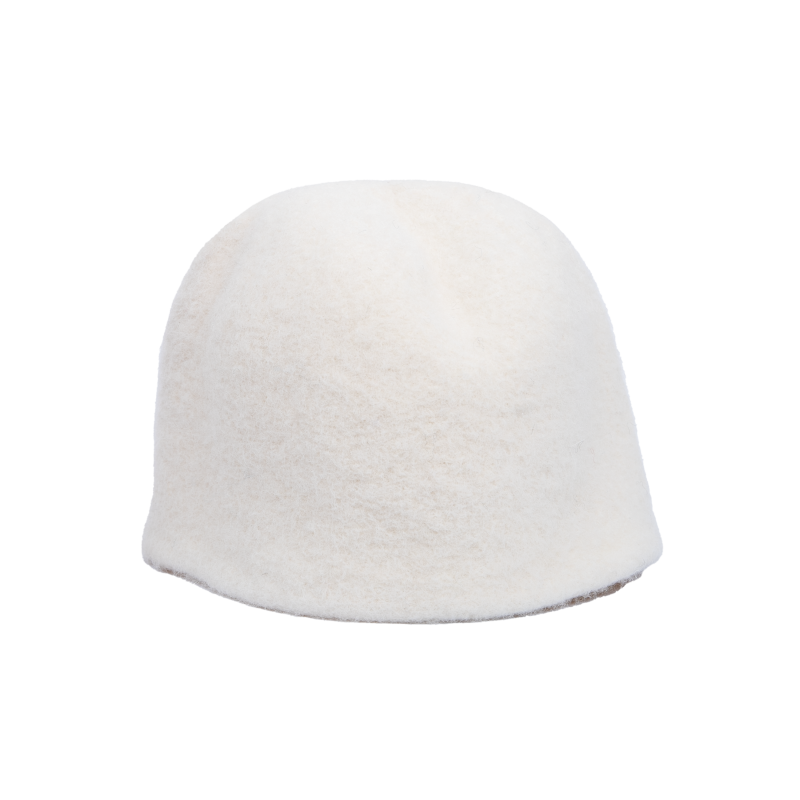 Czapka do sauny - biała, wełniana