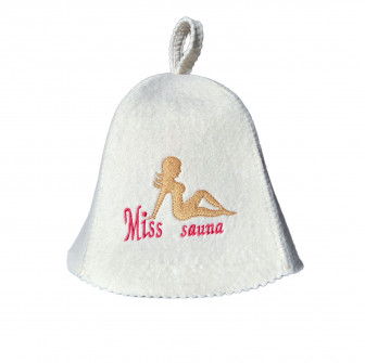 Kapelusz do sauny - Miss Sauna, biały
