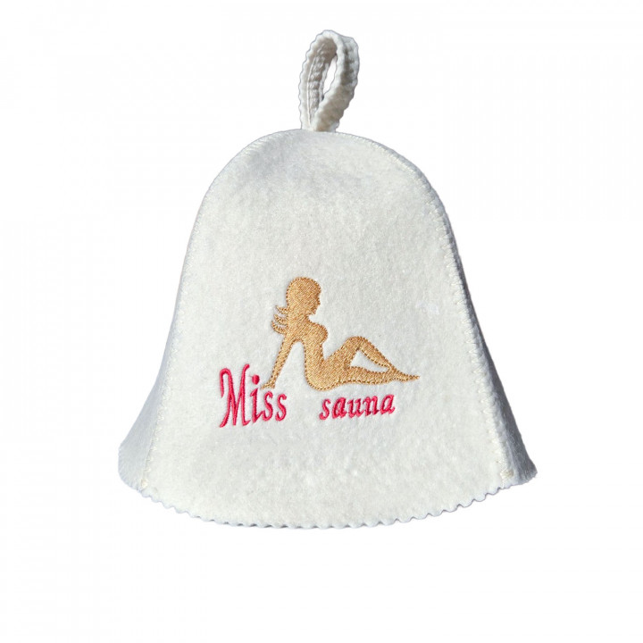 Kapelusz do sauny - Miss Sauna, biały