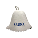 Czapka do sauny - SAUNA, z niebieskim napisem - 0