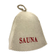 Czapka do sauny - Sauna, z czerwonym napisem