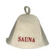 Czapka do sauny - Sauna, z czerwonym napisem