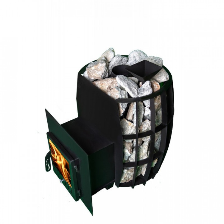 Piec do sauny opalany drewnem - TEPLODAR BARREL 16 ze szklanymi drzwiami