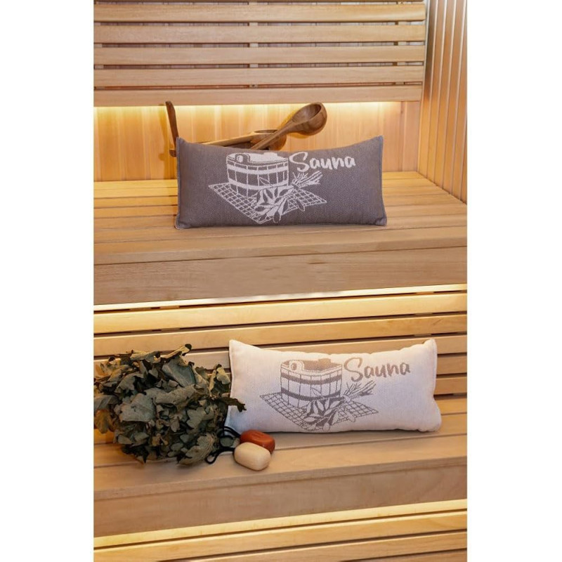 Poduszka do sauny, szaro-brązowa