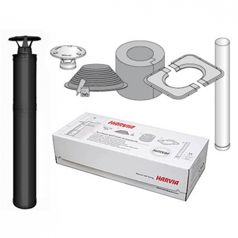 Zestaw kominowy stalowy izolowany - HARVIA, czarny