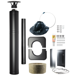 Zestaw kominowy stalowy izolowany - HARVIA, czarny 