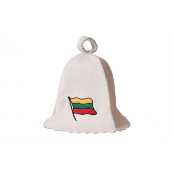 Czapka do sauny - flaga litewska, biała