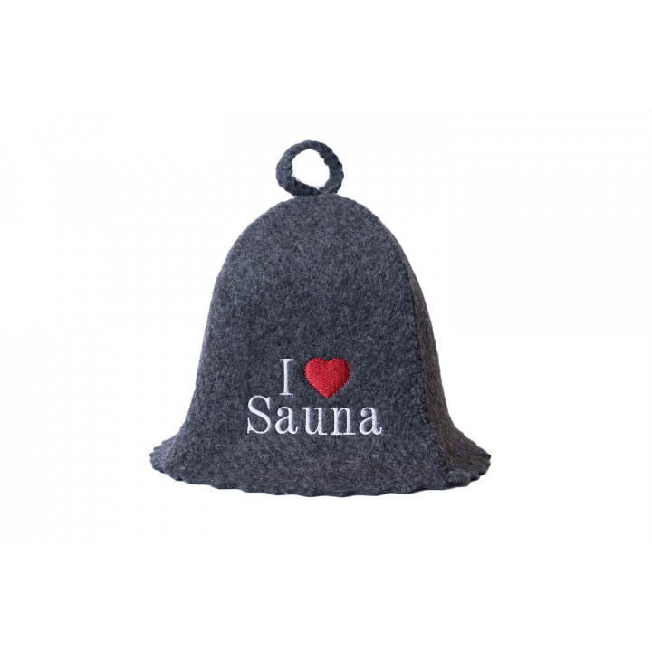 Czapka do sauny - Uwielbiam saunę, szara