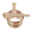 SAUFLEX drewniane wiadro i chochla 4 l, sosna, cedr - 1