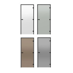 Drzwi do sauny szklane HARVIA 8x19 (rama sosna czarna) 