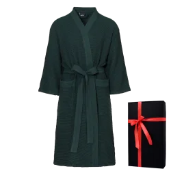 Szlafrok unisex w pudełku prezentowym, RENTO KENNO, ciemnozielony 