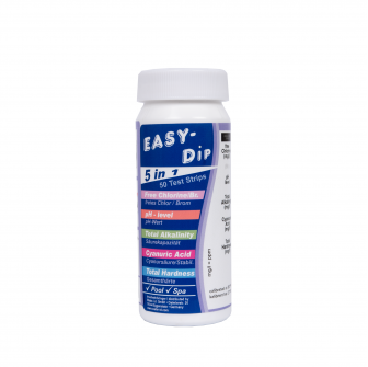 Paski testowe do wody Easy-Dip 5 w 1, do pomiaru pH/CL/BR/stabilizatora/zasadowości/twardości