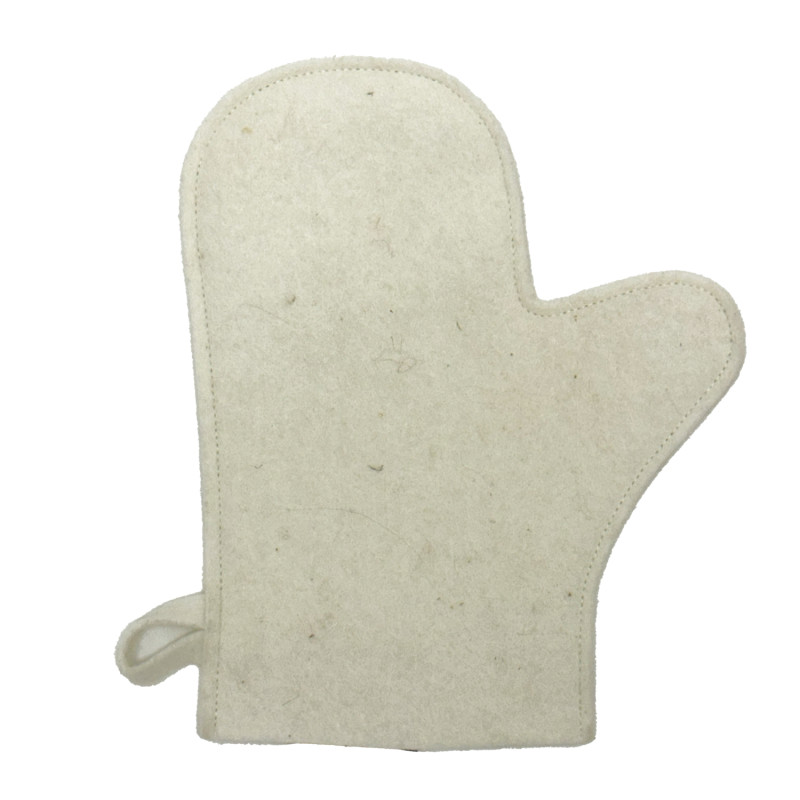 Rękawica wełniana do sauny, biała