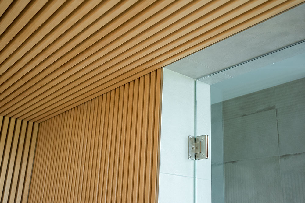 Nowoczesna sauna z funkcją parową i przeszklonym frontem