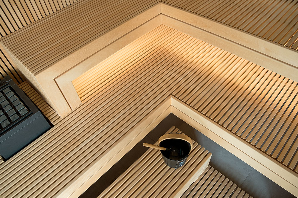 Nowoczesna sauna z funkcją parową i przeszklonym frontem